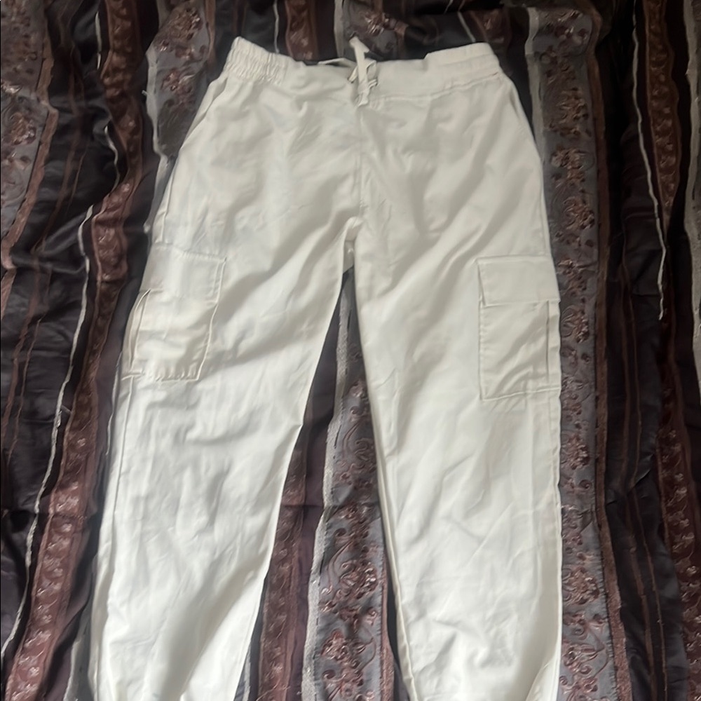 Men's White Cargo Pants